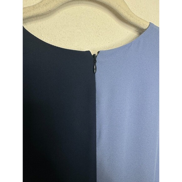 Hutch Small Colorblock Crepe Faux Wrap Midi Dress Blue Purple Flutter Sleeve - Picture 13 of 13